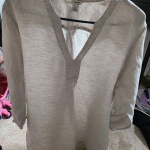 L.L.Bean 100% Linen Blouse